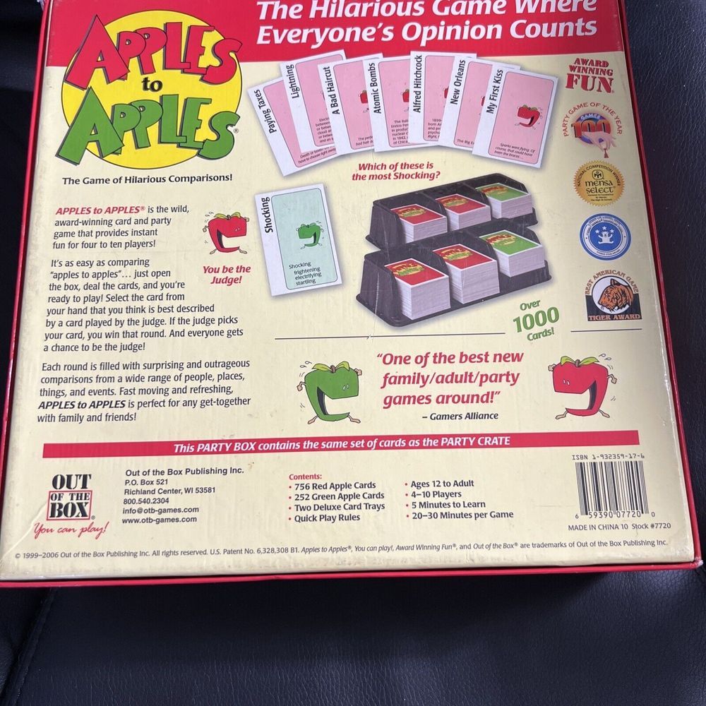Apples to Apples Party‎ Box - The Game of Hilarious Comparisons! Over 500 Cards! - Picture 4 of 8